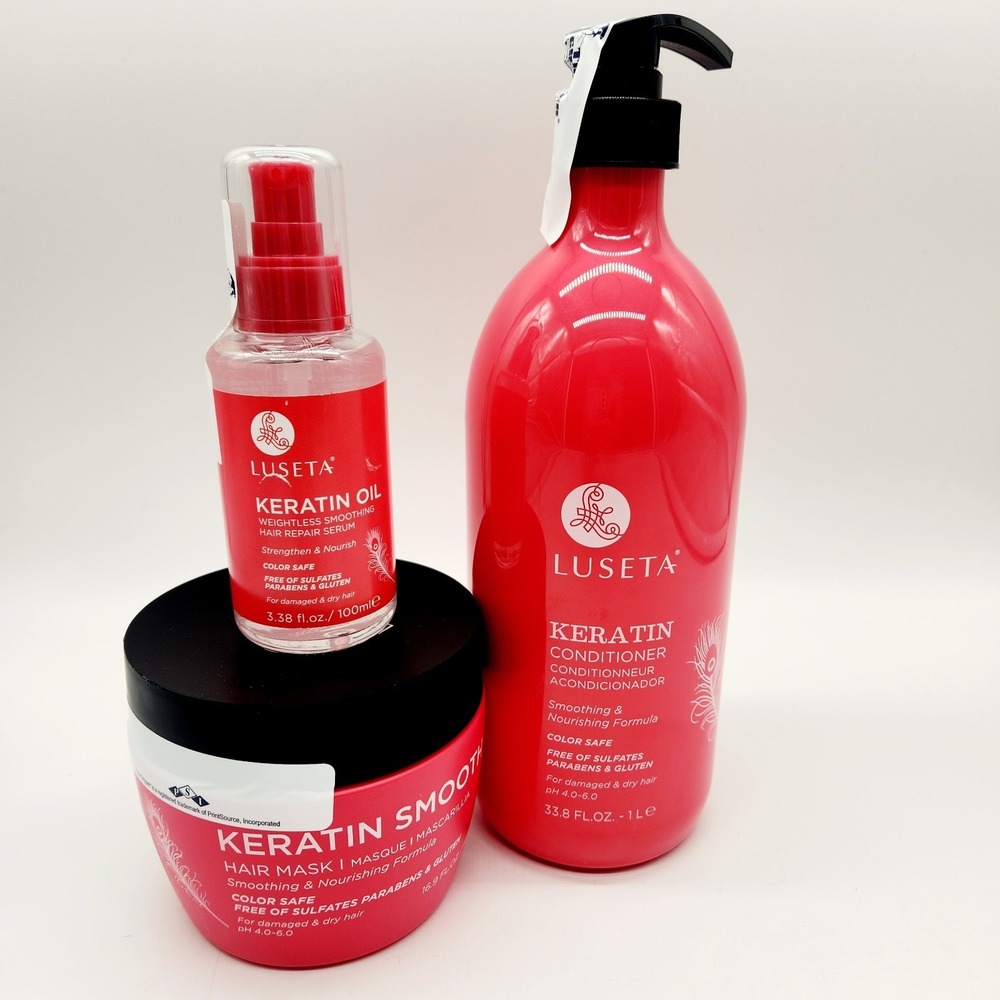 Luseta Keratin Conditioner Serum & Hair Mask 3-Pack – Nourishing for Dry Damaged